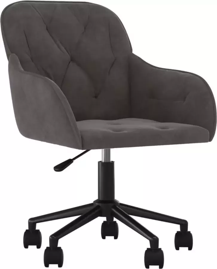 Dolce Vita La Kantoorstoel draaibaar fluweel donkergrijs