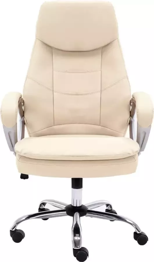 La Dolce Vita Kantoorstoel echt leer crèmekleurig