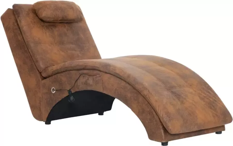 La Dolce Vita Massage chaise longue met kussen kunstsuède bruin