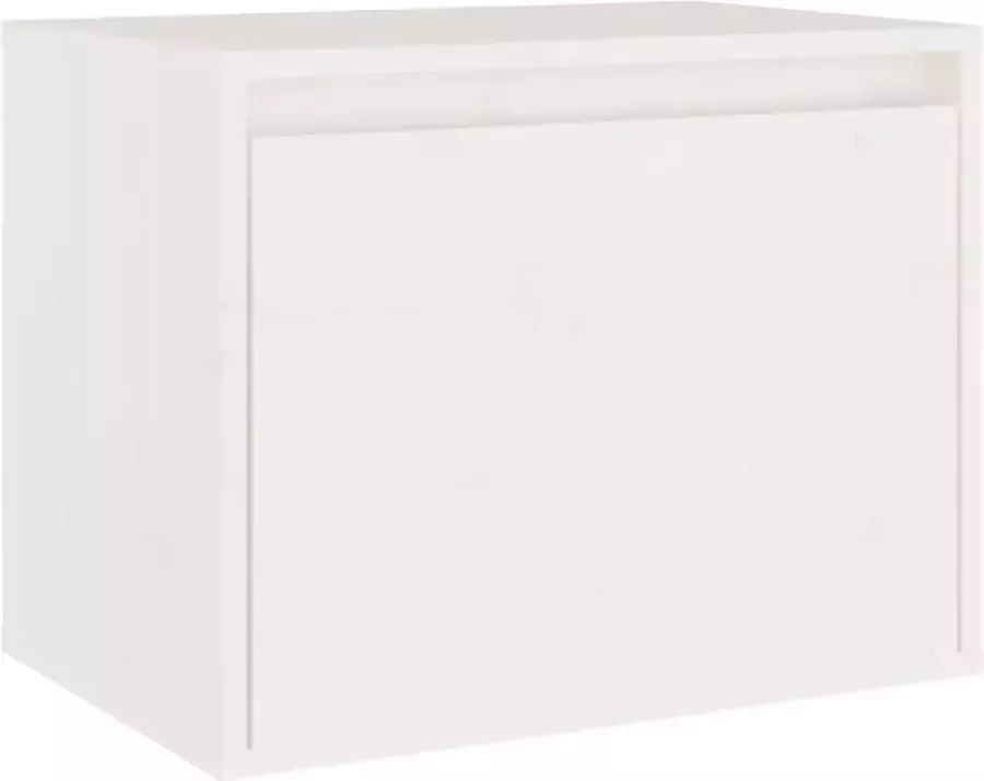 La Dolce Vita Muurkast Plankkast Zwevende kast Opbergwand Wandopberger Wandmeubel met planken 45x30x35 cm massief grenenhout wit