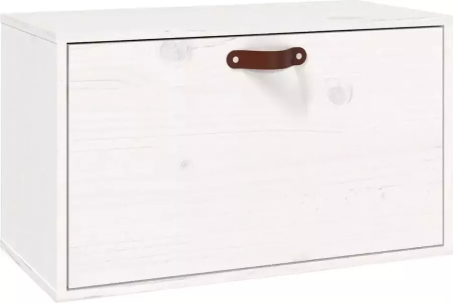 La Dolce Vita Muurkast Plankkast Zwevende kast Opbergwand Wandopberger Wandmeubel met planken 60x30x35 cm massief grenenhout wit