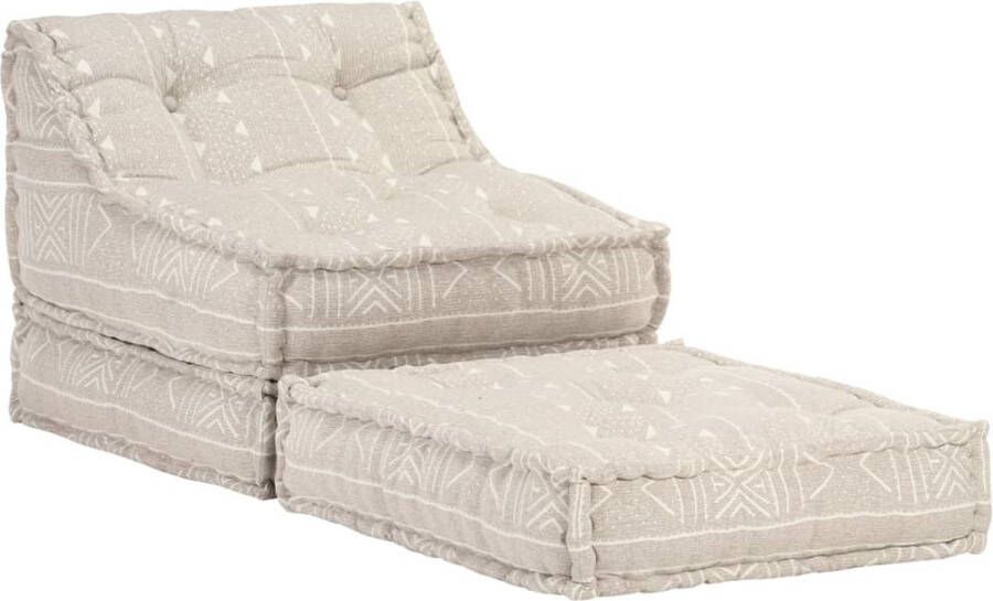 La Dolce Vita Poef modulair stof beige