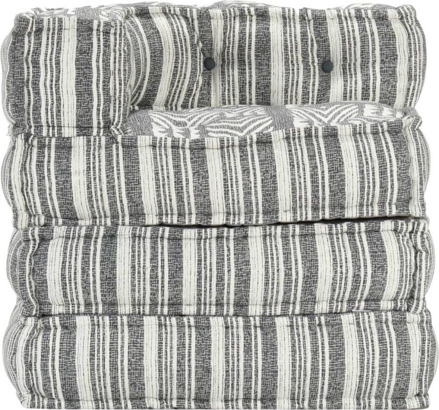 La Dolce Vita Poef modulair stof gestreept grijs