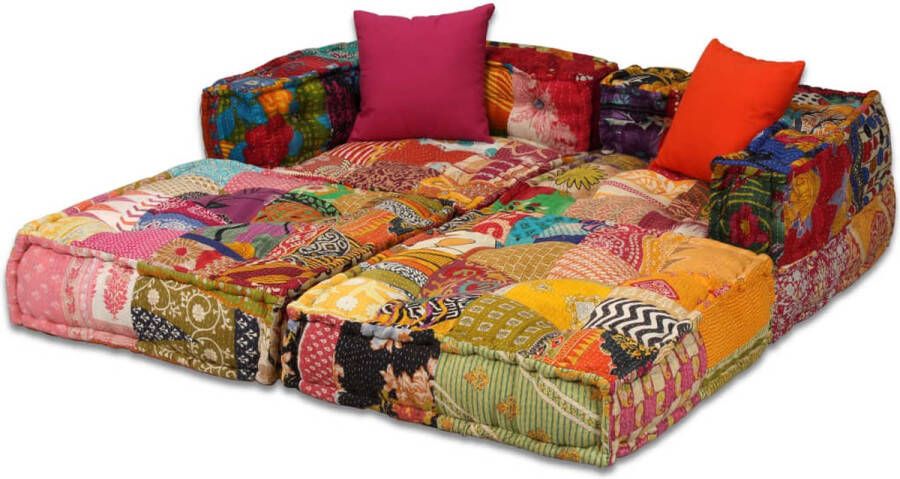 La Dolce Vita Poef tweezits modulair stof patchwork