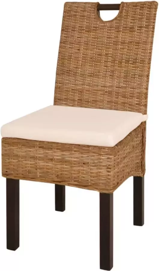 La Dolce Vita Stoel voor eetkamer Maaltijdstoel Tafelstoel Eettafelstoel Stoel voor de eettafel 4 st kubu rattan mangohout