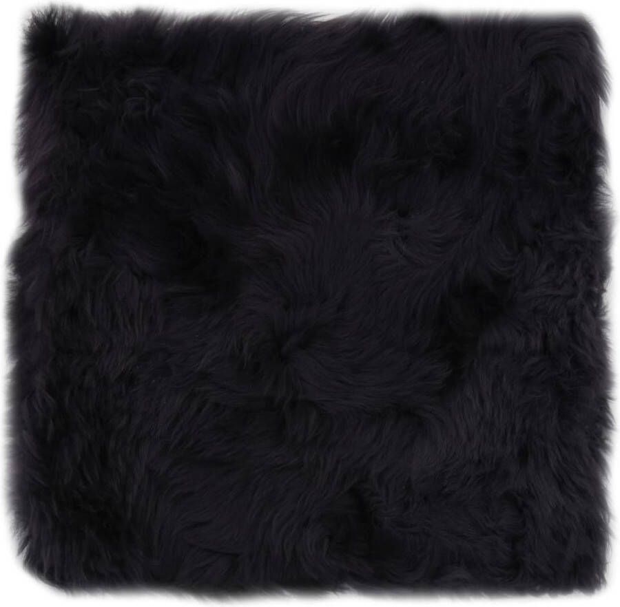 La Dolce Vita Stoelkussens 2 st 40x40 cm echt schapenvacht donkergrijs