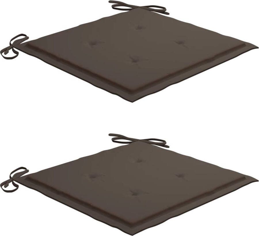 La Dolce Vita Tuinstoelkussens 2 st 50x50x3 cm stof taupe