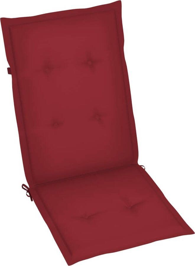 La Dolce Vita Tuinstoelkussens 2 st hoge rug 120x50x3 cm stof wijnrood