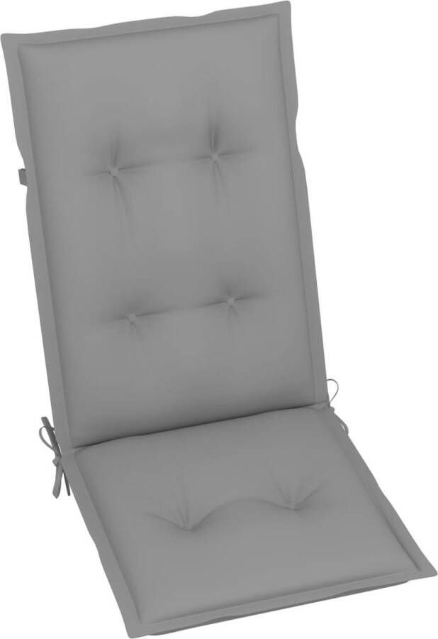 La Dolce Vita Tuinstoelkussens 2 st hoge rug 120x50x7 cm stof grijs