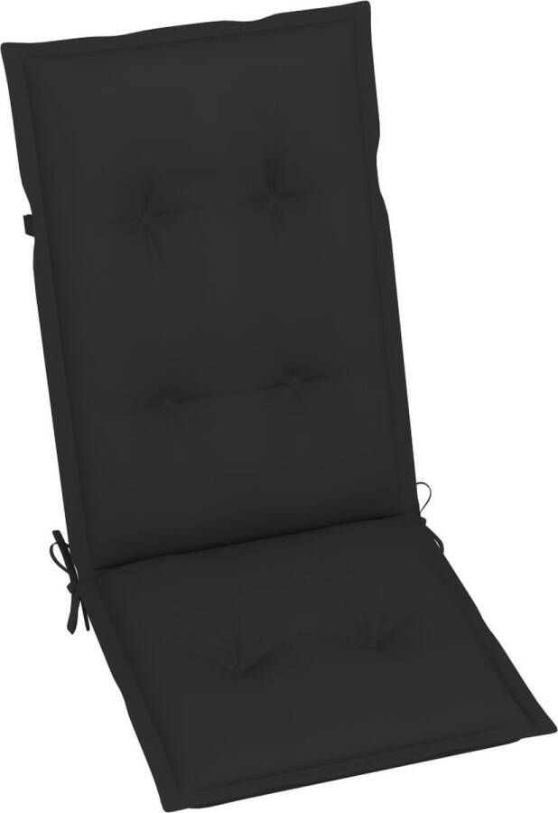 La Dolce Vita Tuinstoelkussens 2 st hoge rug 120x50x7 cm stof zwart