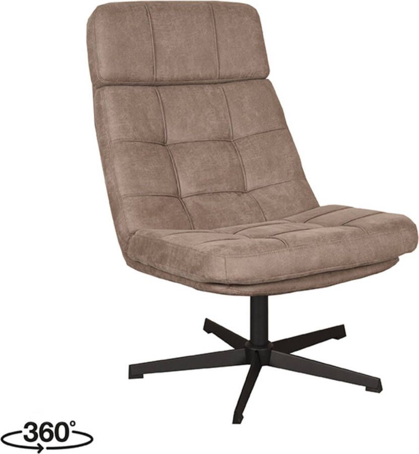 LABEL51 Alvar Fauteuil Bruin Stof Excl. Hocker Draaibaar - Foto 2