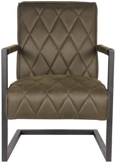 LABEL51 Fauteuil Denmark Army Microvezel Zwart Metaal - Foto 2