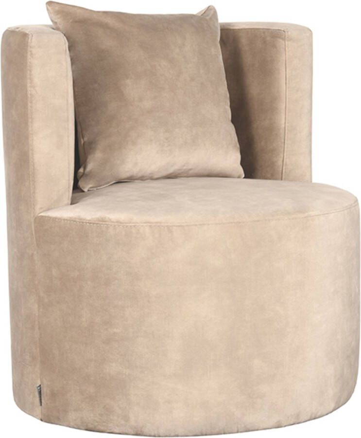 LABEL51 Evy Fauteuil Naturel Velours 65 cm