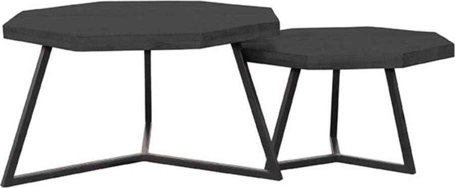 Label51 Salontafel Figure Zwart Mangohout 70x70x40 cm