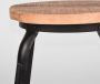 Label51 Kruk Jaipur 35x35x46-75 cm hout gebrand staalkleurig - Thumbnail 3