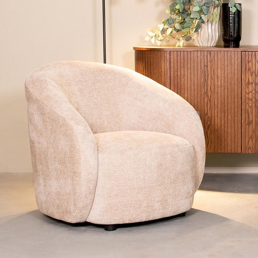 LABEL51 Fauteuil Alby Stof Naturel 84x82x79cm Zithoogte 44cm