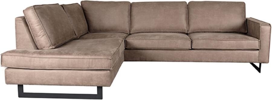LABEL51 Allure Hoekbank Bruin Stof Links Met Armleuning