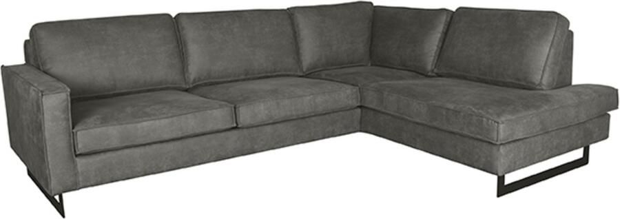 LABEL51 Allure Hoekbank Grijs Stof Rechts Met Armleuning