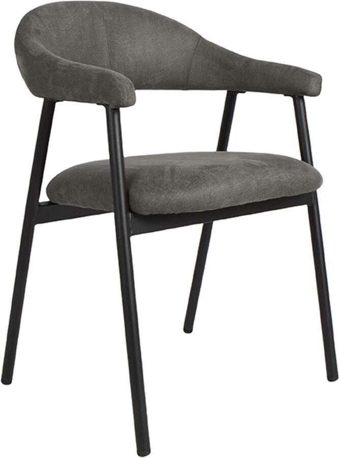 LABEL51 Amaze Eetkamerstoel Groen Stof Black Frame Stoel Normale eetkamerstoel Met Armleuning - Foto 2