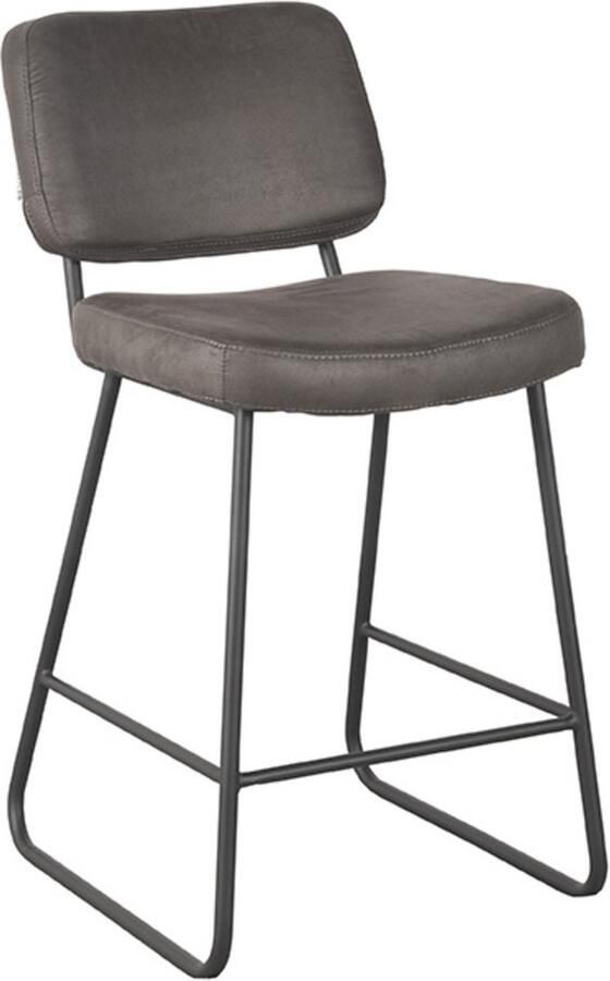 LABEL51 Barstoel Noah Antraciet Micro Suede Set van 2