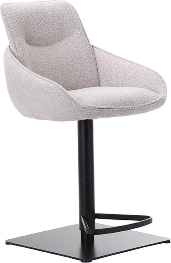 LABEL51 Beauty Barkruk Naturel Stof Zithoogte 56-82 Kruk Draaibaar - Foto 2