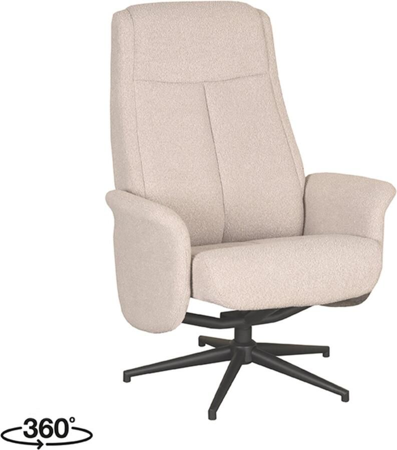 LABEL51 Bergen Fauteuil Naturel Stof Excl. Hocker Draaibaar Met Armleuning
