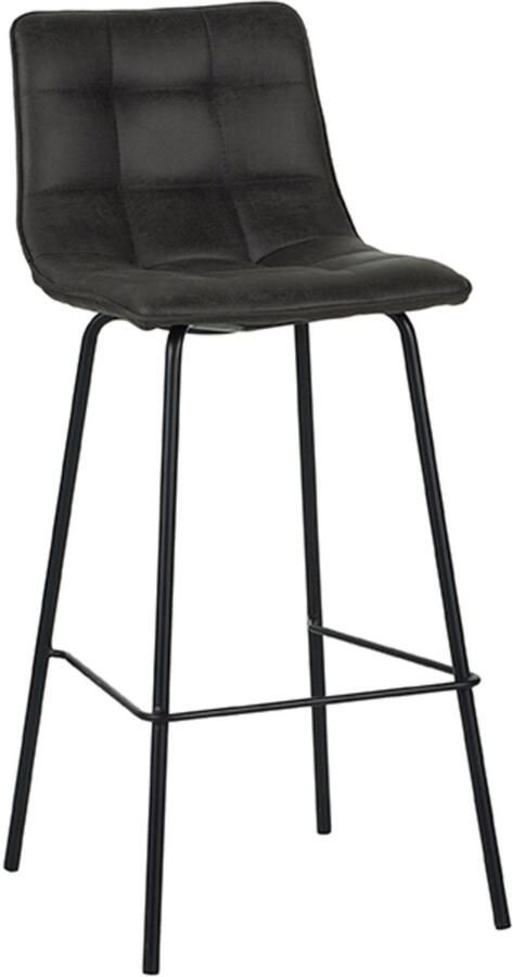 LABEL51 Bistro Barkruk Grijs Stof Zithoogte 78 Kruk