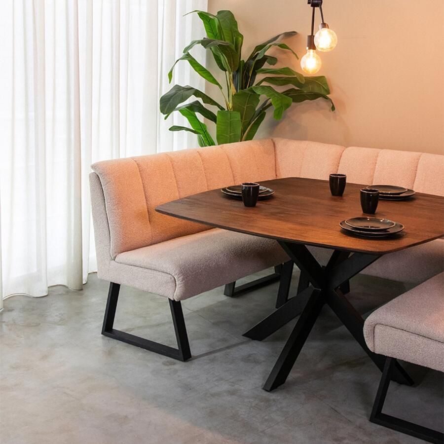 LABEL51 Blake Eetkamertafel Bruin Hout 130x130 cm