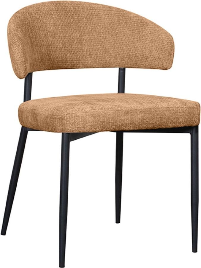 LABEL51 Bliss Eetkamerstoel Bruin Velvet Black Frame Stoel Normale eetkamerstoel Met Armleuning - Foto 2