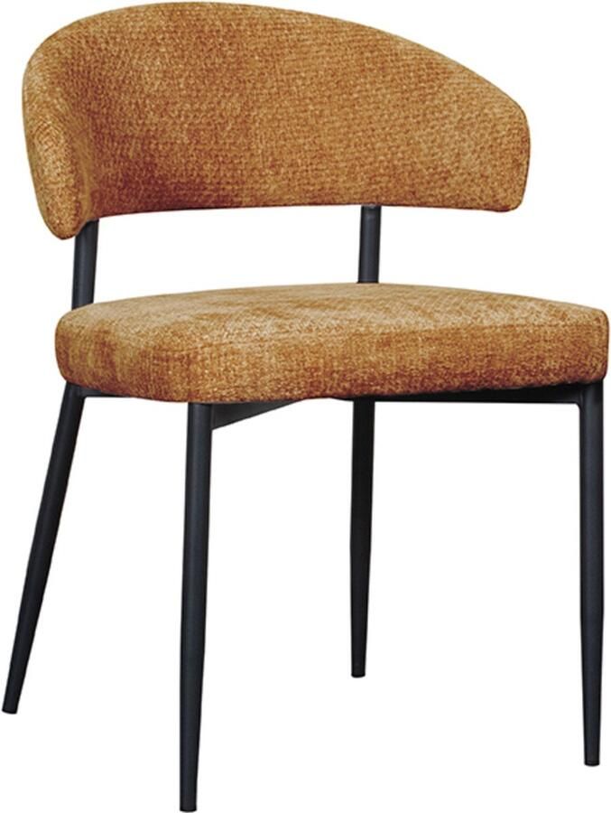 LABEL51 Bliss Eetkamerstoel Geel Velvet Black Frame Stoel Normale eetkamerstoel Met Armleuning - Foto 2