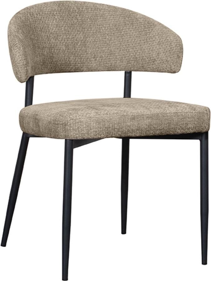 LABEL51 Bliss Eetkamerstoel Groen Velvet Black Frame Stoel Normale eetkamerstoel Met Armleuning