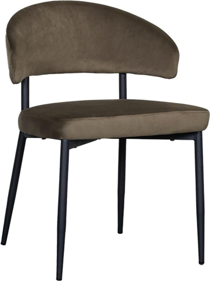 LABEL51 Bliss Eetkamerstoel Groen Velvet Black Frame Stoel Normale eetkamerstoel Met Armleuning - Foto 2