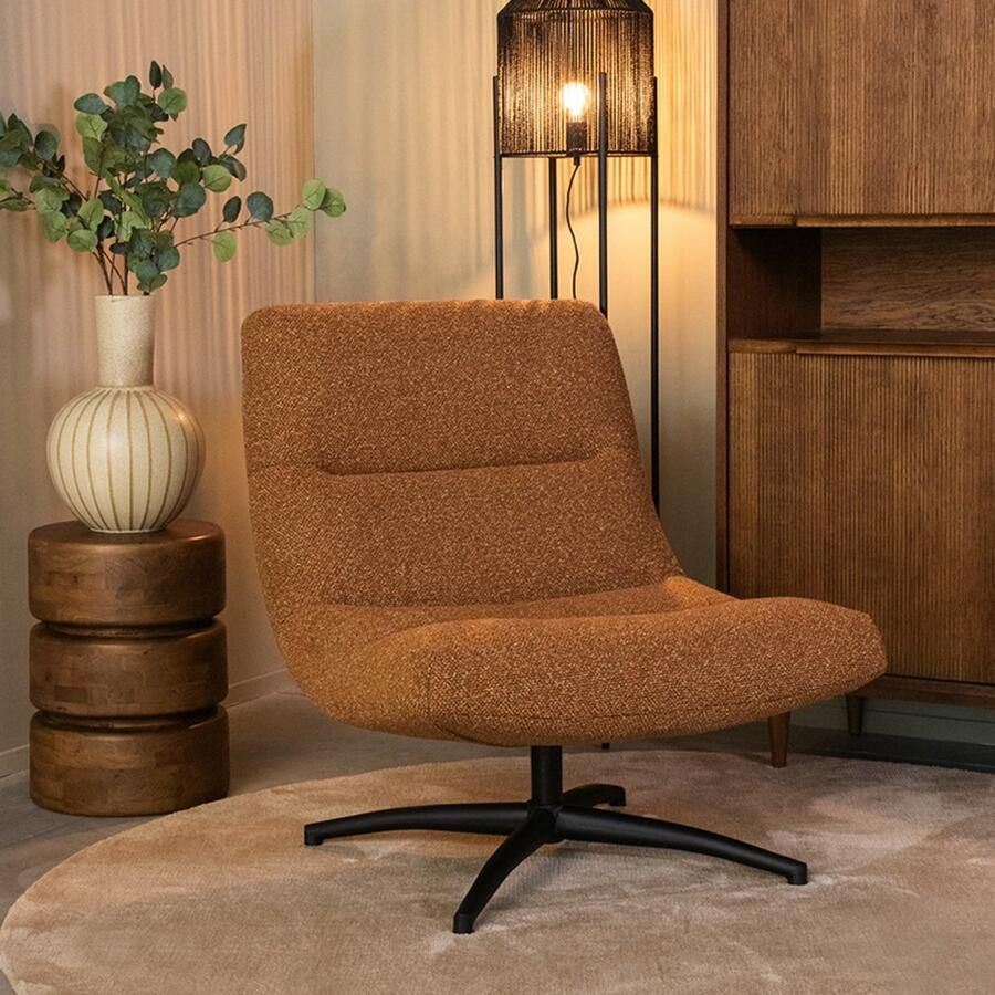 LABEL51 Calix Fauteuil Oranje Stof One Size Draaibaar - Foto 2