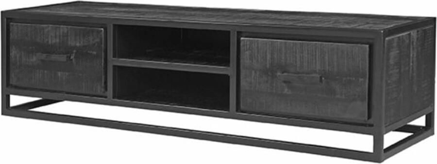 LABEL51 Tv-Meubel Chili 120 cm Zwart Mangohout Zwart Metaal - Foto 2