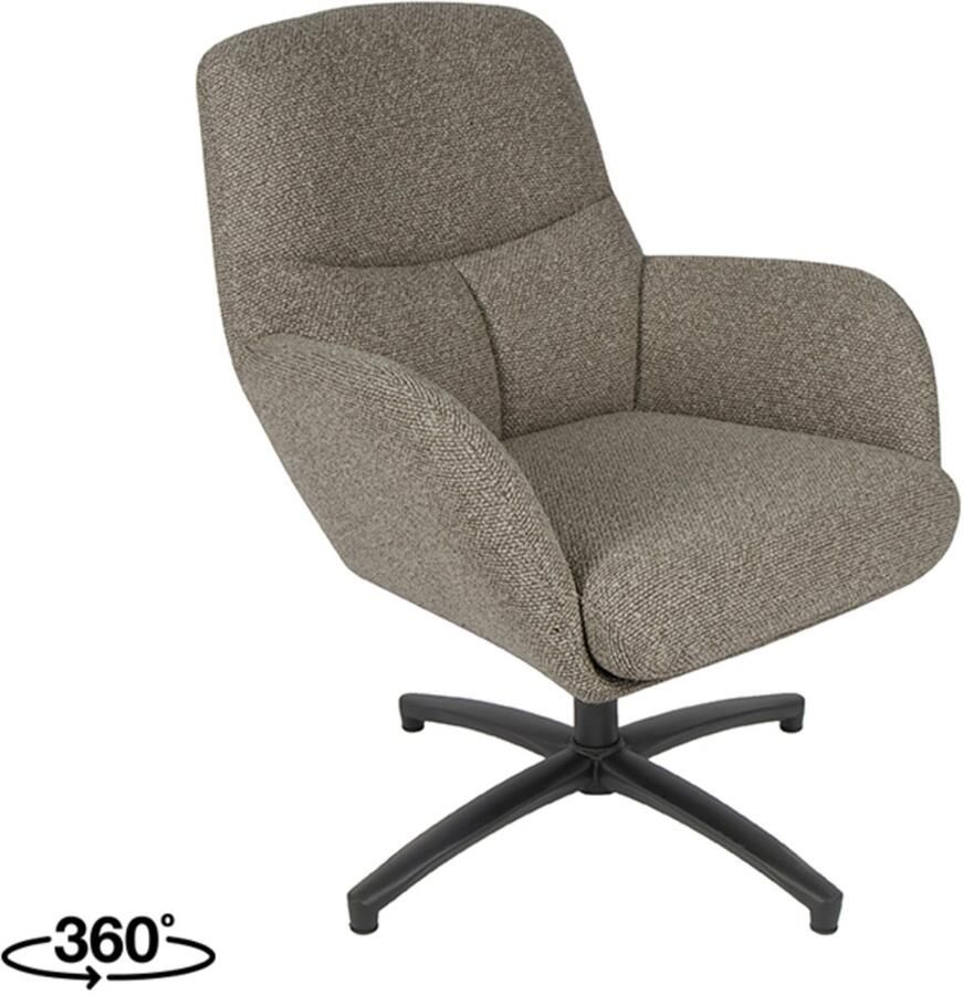 LABEL51 Chill Zone Fauteuil Grijs Stof One Size Draaibaar Met Armleuning
