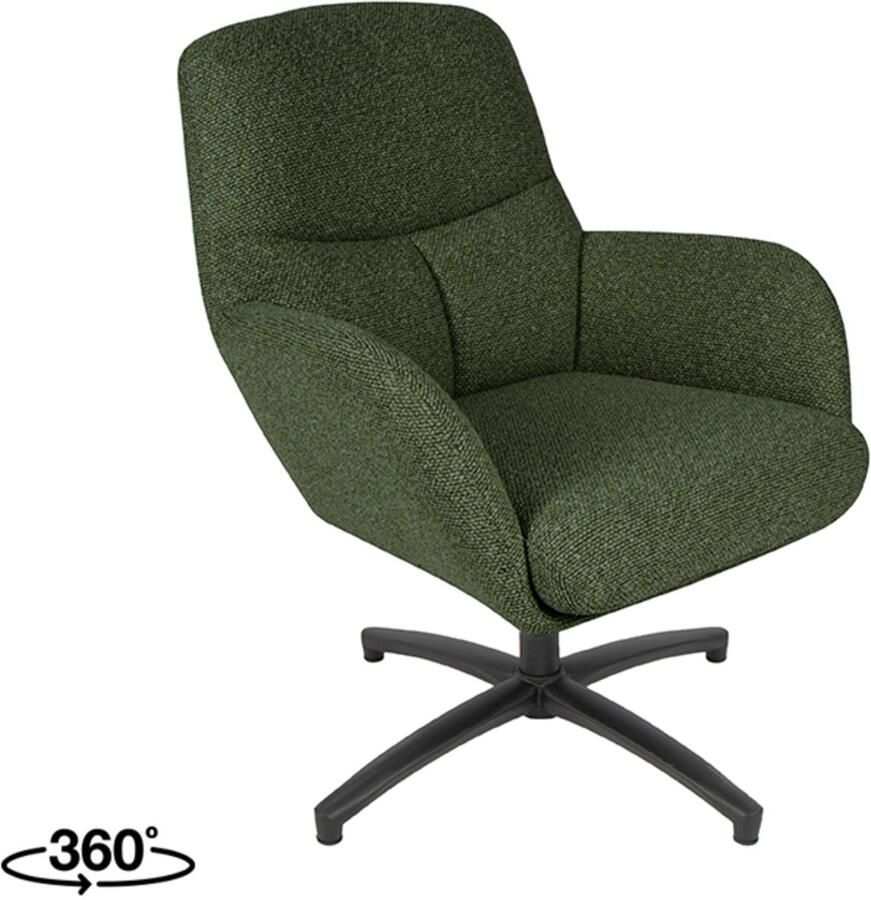 LABEL51 Chill Zone Fauteuil Groen Stof One Size Draaibaar Met Armleuning