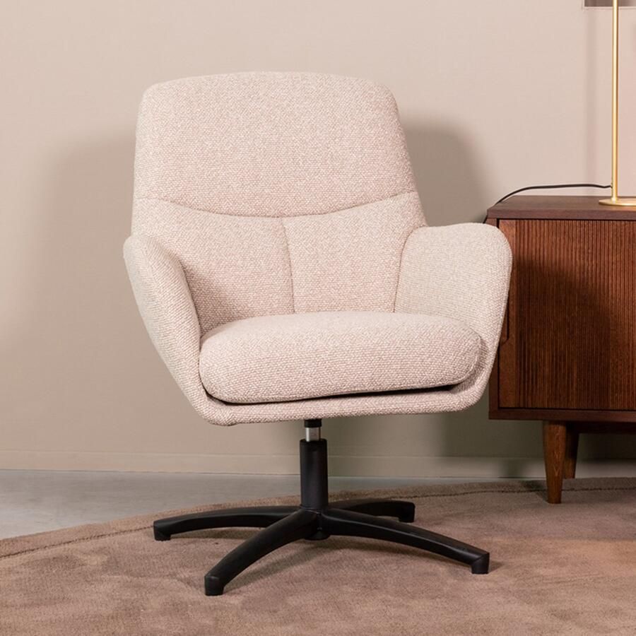LABEL51 Chill Zone Fauteuil Naturel Stof One Size Draaibaar Met Armleuning