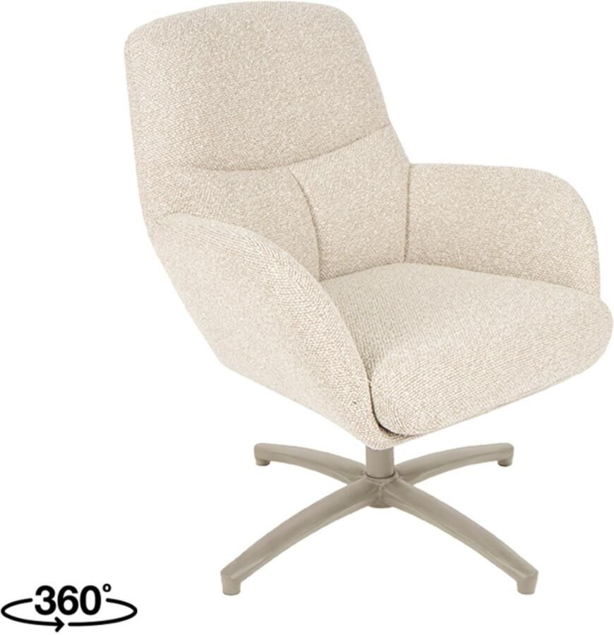 LABEL51 Chill Zone Fauteuil Naturel Stof One Size Draaibaar Met Armleuning