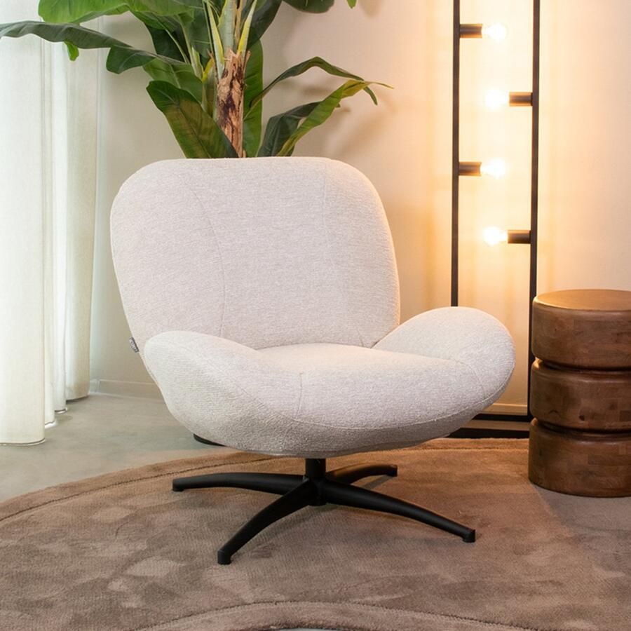 LABEL51 Clayton Fauteuil Naturel Stof One Size Draaibaar