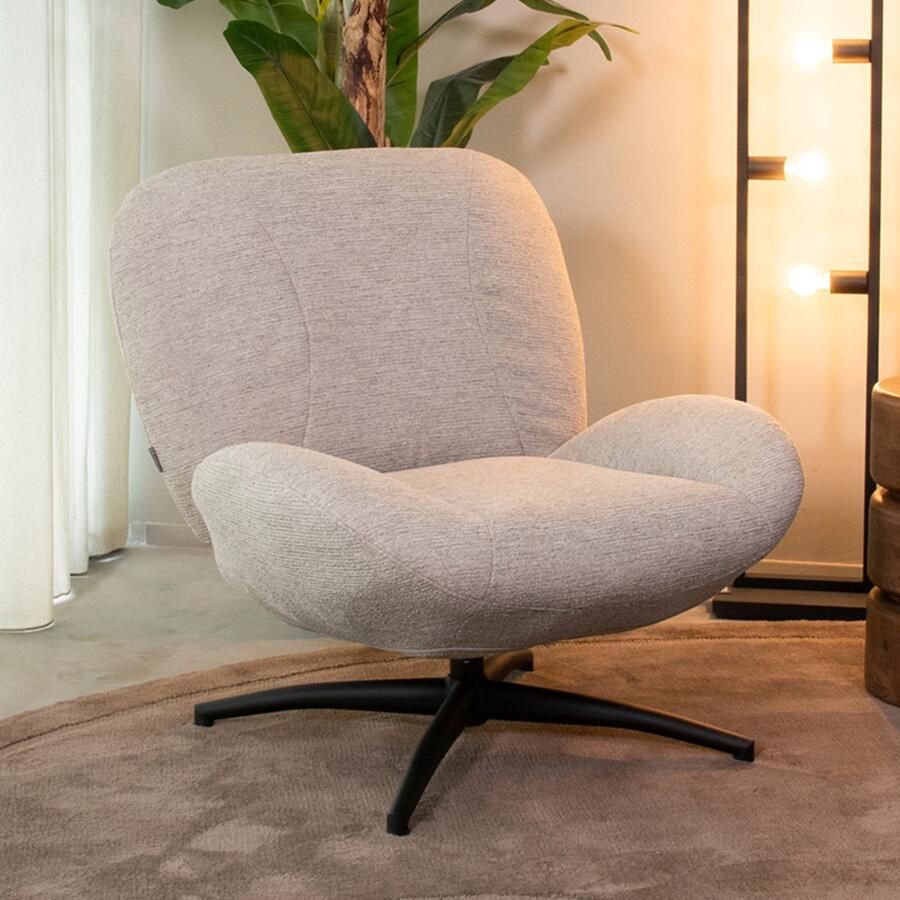 LABEL51 Clayton Fauteuil Naturel Stof One Size Draaibaar