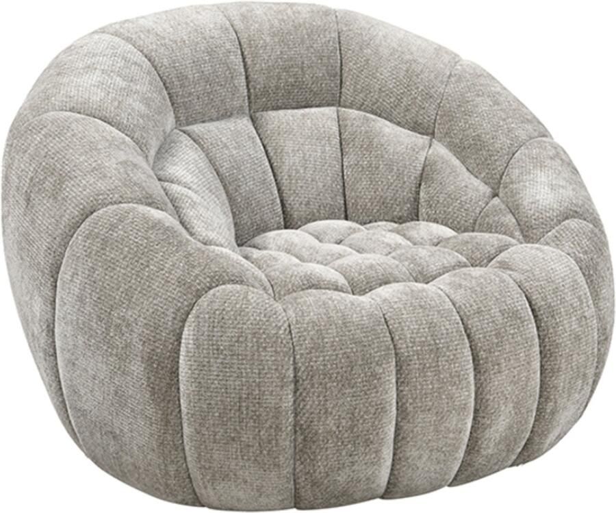 LABEL51 Cloud Fauteuil Grijs Velvet 1-Zits Draaibaar Met Armleuning
