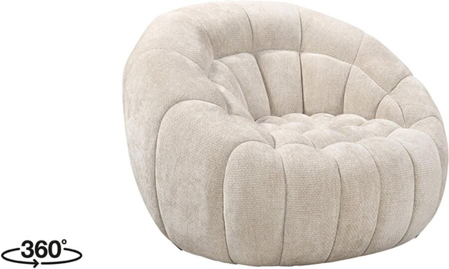 LABEL51 Cloud Fauteuil Naturel Velvet 1-Zits Draaibaar Met Armleuning