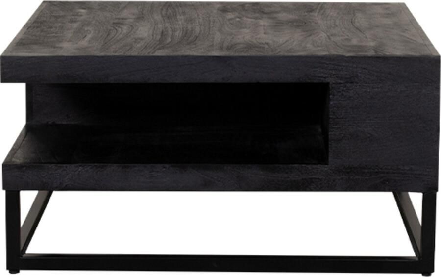 LABEL51 Cube Salontafel Zwart Mangohout 80 cm - Foto 2