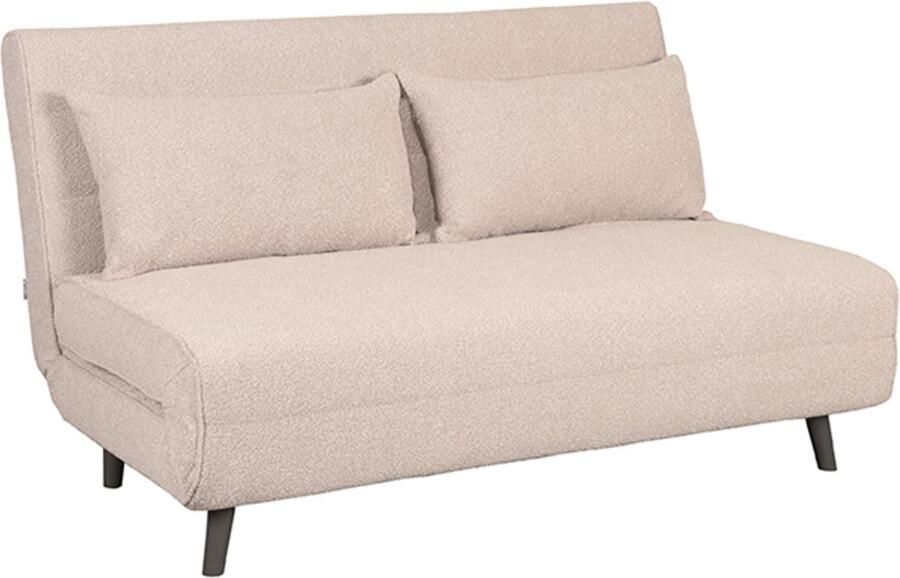 LABEL51 Double Slaapbank Naturel Boucle Double Zwarte Poot