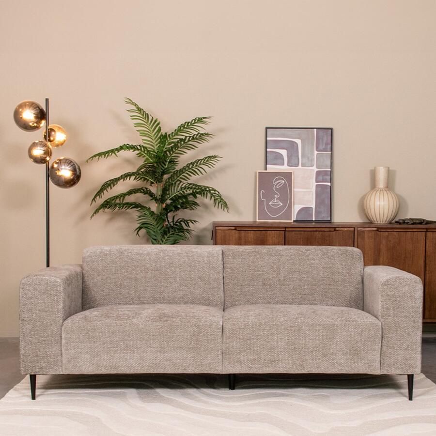 LABEL51 Eden Bank Grijs Velvet 3-Zits