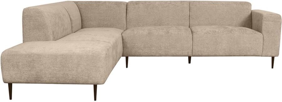 LABEL51 Eden Hoekbank Bruin Velvet Links Met Armleuning