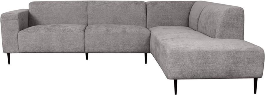 LABEL51 Eden Hoekbank Grijs Velvet Rechts Met Armleuning