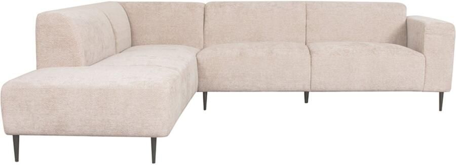 LABEL51 Eden Hoekbank Naturel Velvet Links Met Armleuning