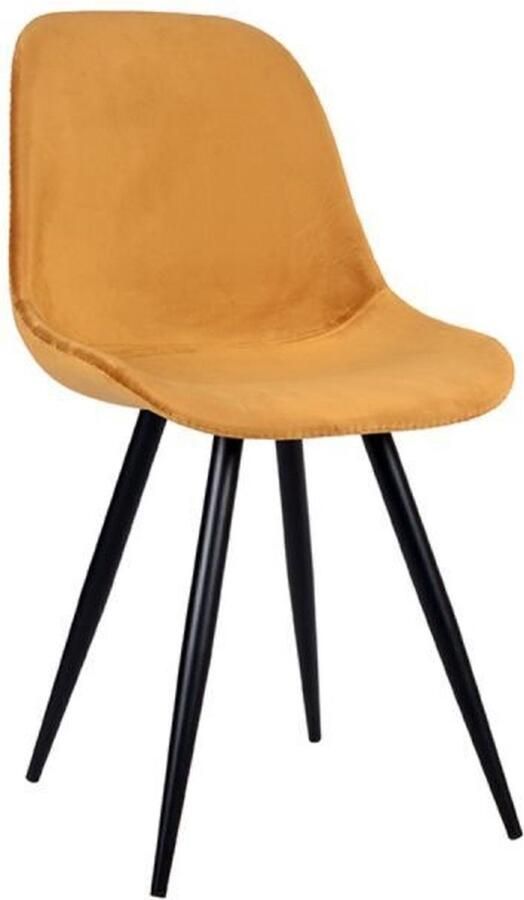 LABEL51 Eetkamerstoel Capri Oker Velvet Set van 2