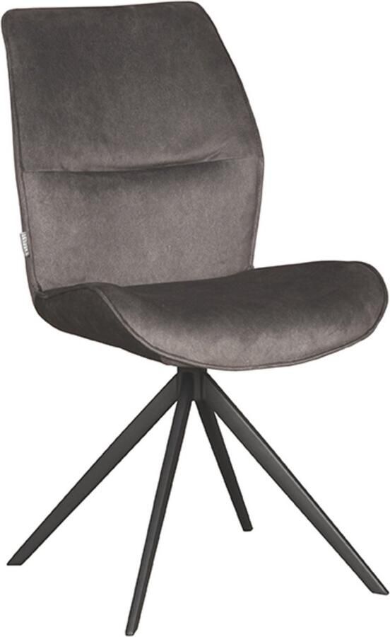 LABEL51 Eetkamerstoel Comfy Antraciet Cosmo Set van 2